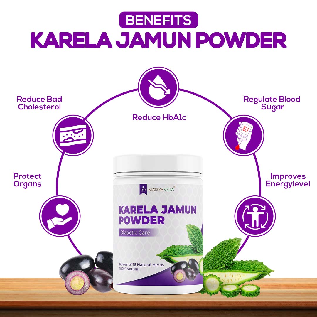 Matsyaveda Karela Jamun Powder: Ayurvedic Diabetes Care