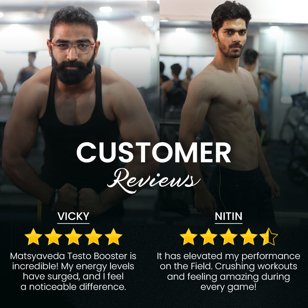 Matsyaveda Testo Booster, Helps to Improve Muscle Strength & Vitality - 750mg