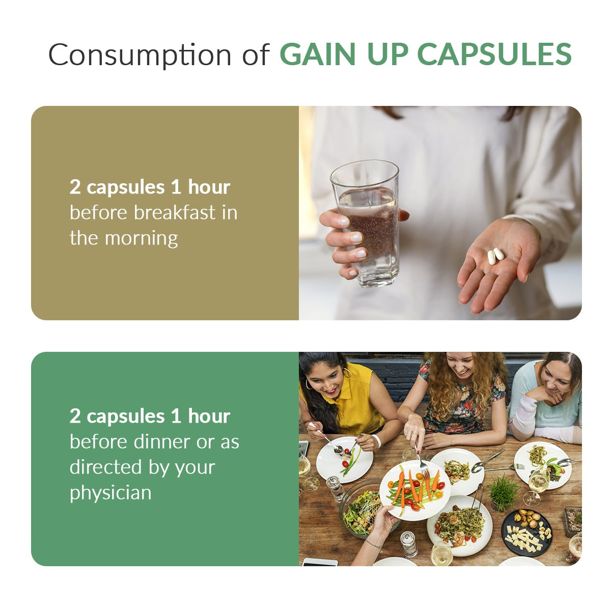 Gain Up For Enhanced Stamina & Weight Gain - 60 Capsules